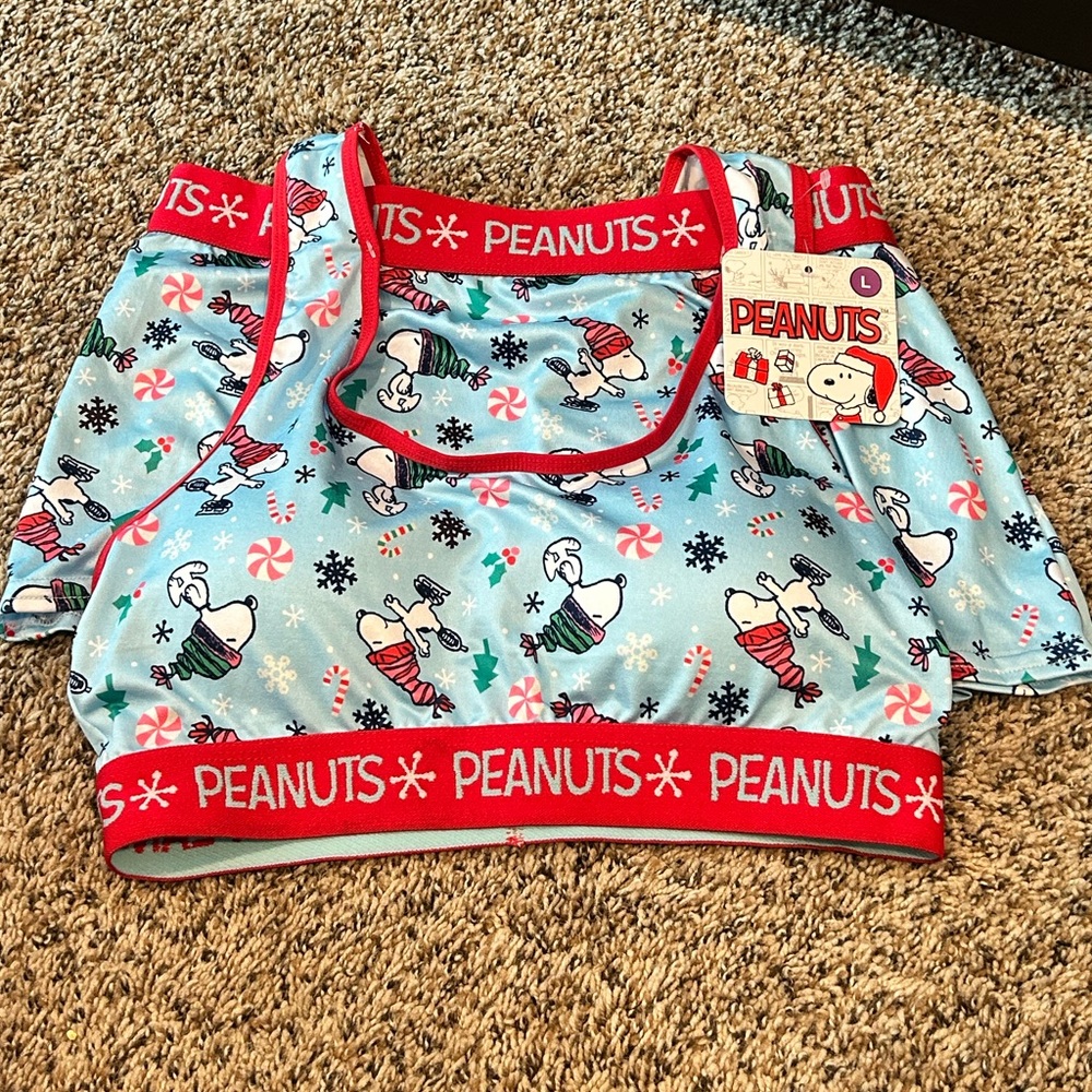 Peanuts Light Blue Snoopy Holiday Pajama Set